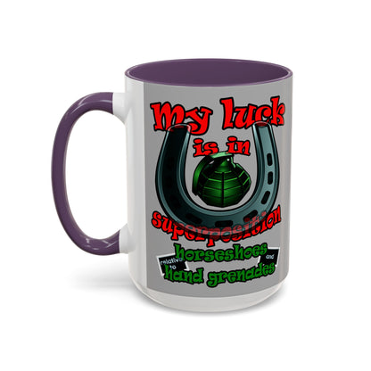 my luck - Accent Mug (light grey)