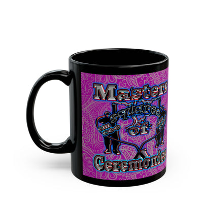 em cee squared - Black Mug (pink swirl)