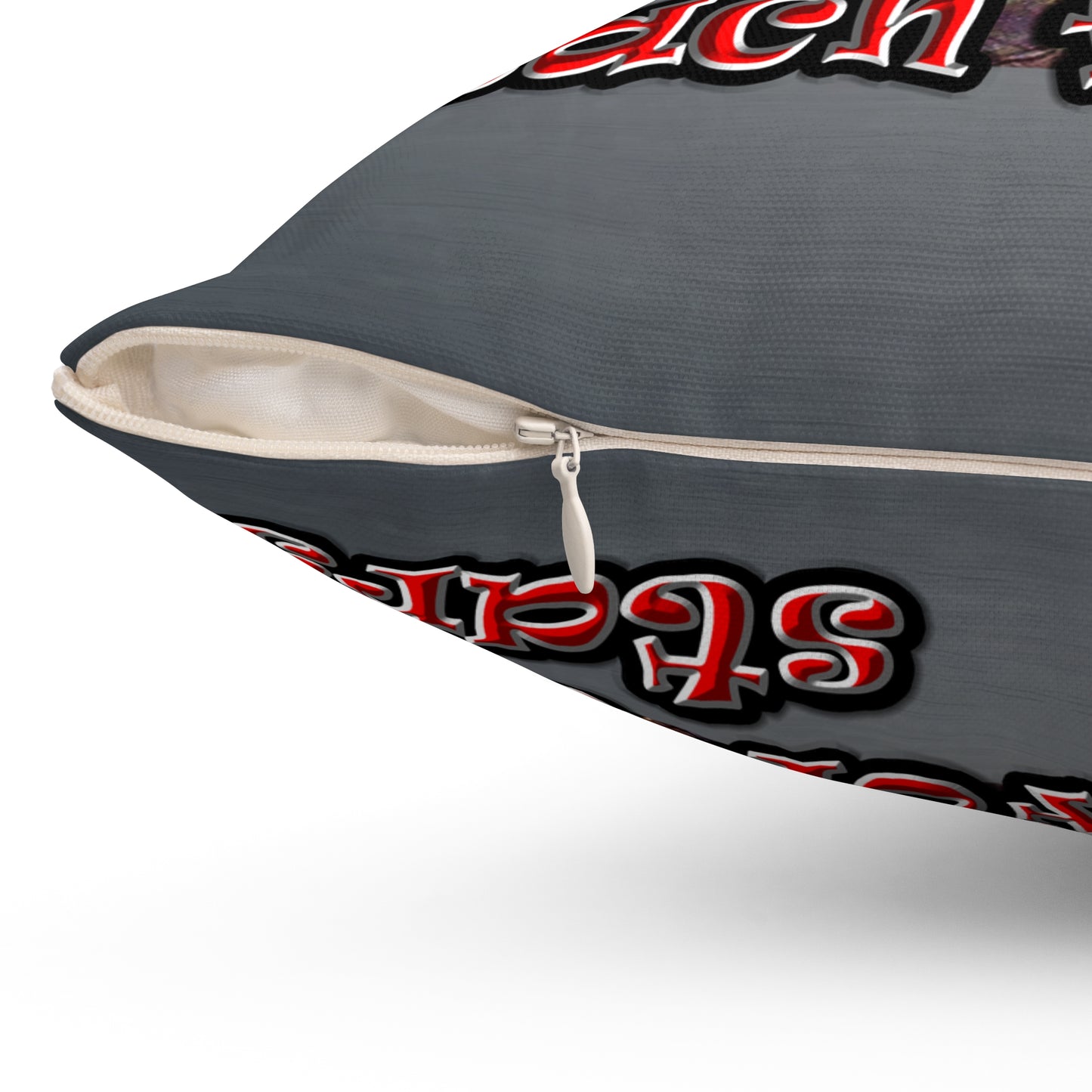 defy conquer reach - Spun Polyester Square Pillow - (grey-light grey)