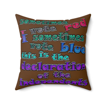 declaration of the independents - Faux Suede Square Pillow - (brown)