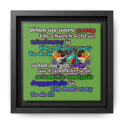 doggystyle - framed canvas art (green)