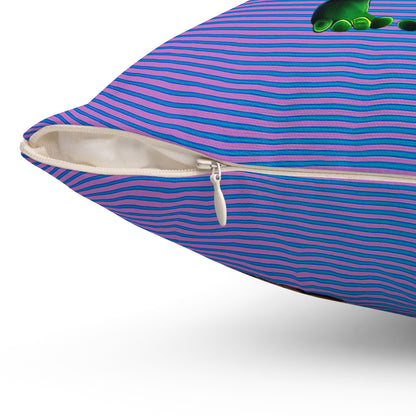 I don't care that your grey - Spun Polyester Square Pillow - (light blue-purple wave)