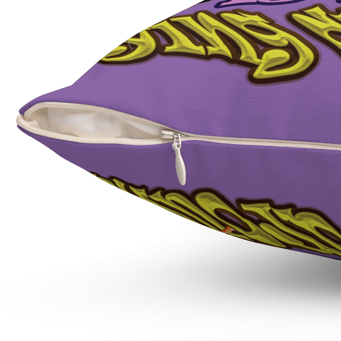 the bum's shit - Spun Polyester Square Pillow - (light purple)
