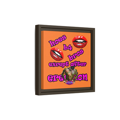hoes b4 bros - framed canvas art (crusta)