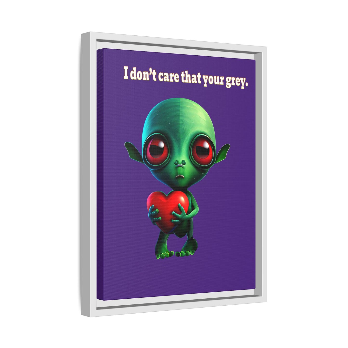 I don't care that your grey - framed canvas art (purple)