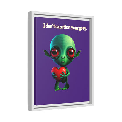 I don't care that your grey - framed canvas art (purple)