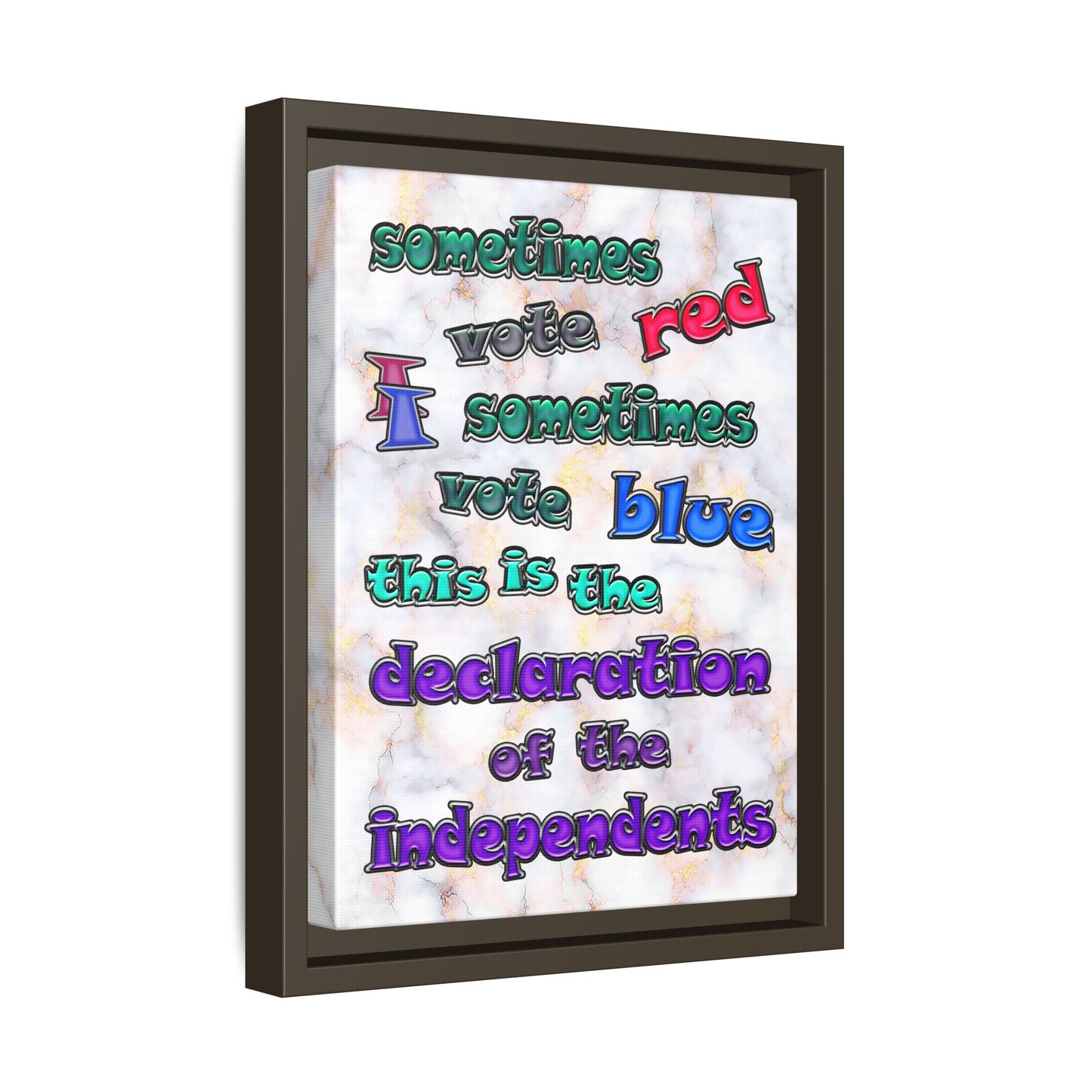 declaration of the independents - framed canvas art (white marble)