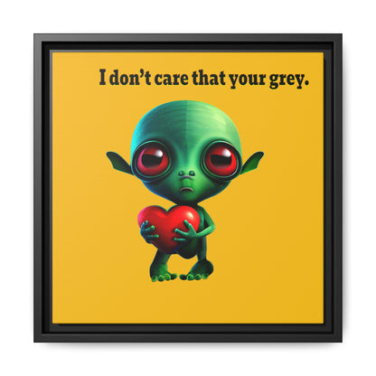 I don't care that your grey - framed canvas art (yellow)