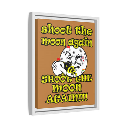 shoot the moon again - framed canvas art (light brown)