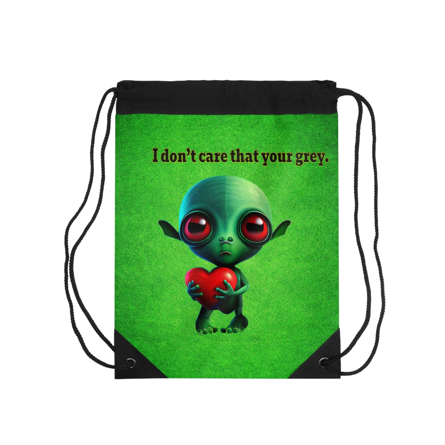 I don't care that your grey - Drawstring Bag (green turf)