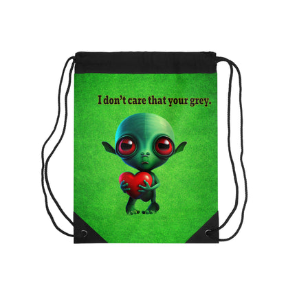 I don't care that your grey - Drawstring Bag (green turf)