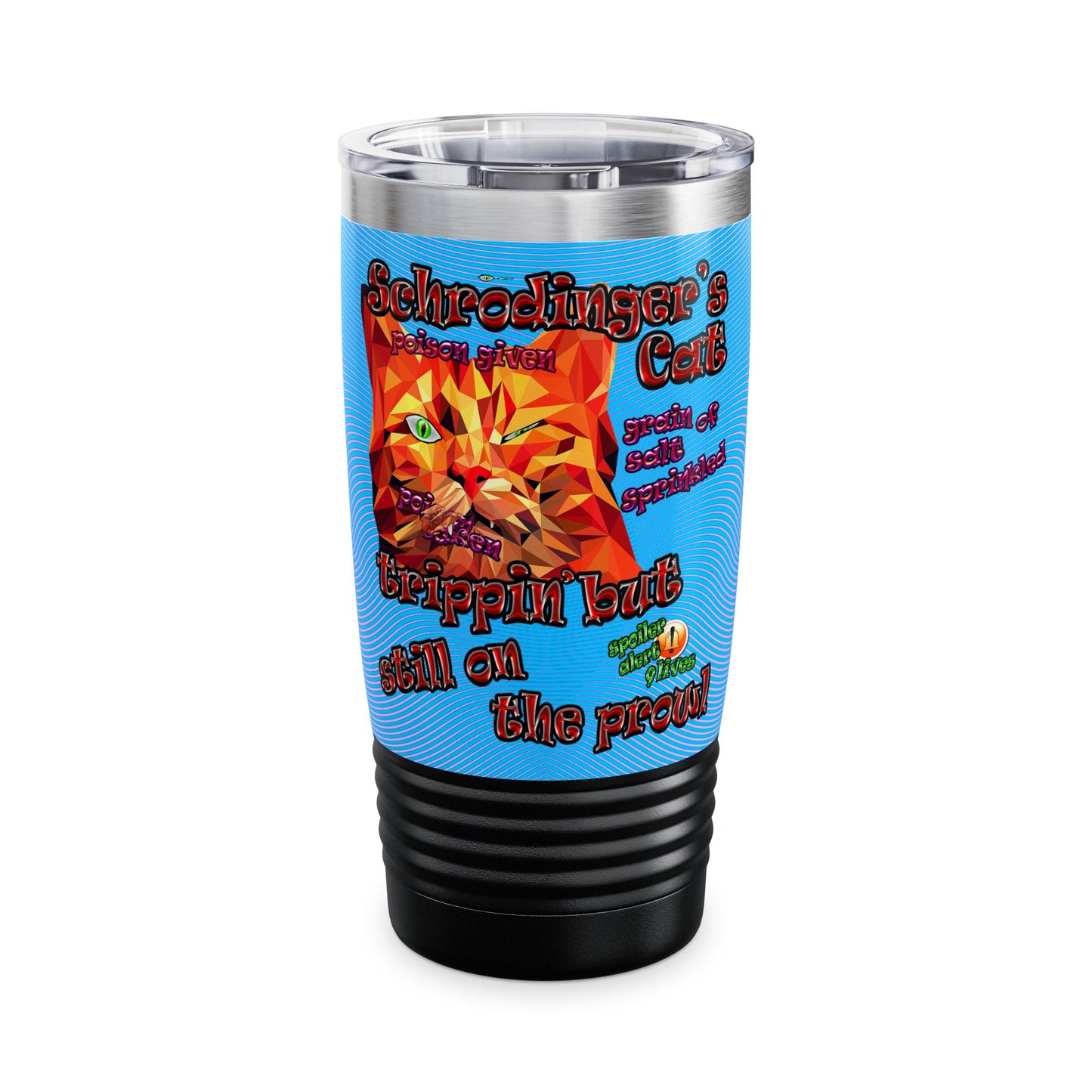 schrodinger's cat - Ringneck Tumbler, 20oz (light blue-purple wave)