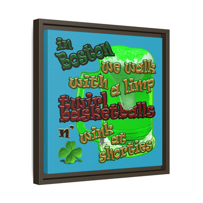 celtics logo - framed canvas art (turquoise)