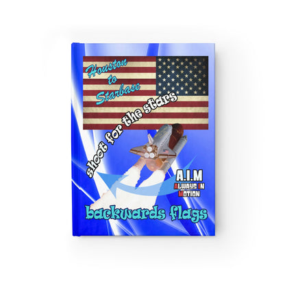shoot for the stars - journal-lined (blue-white wave)