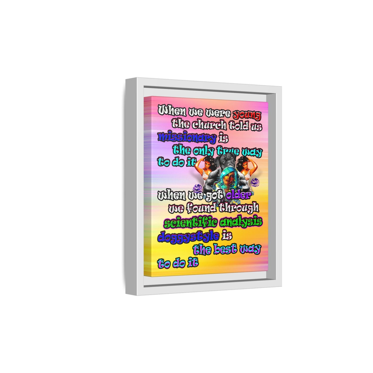 doggystyle - framed canvas art (color blur)