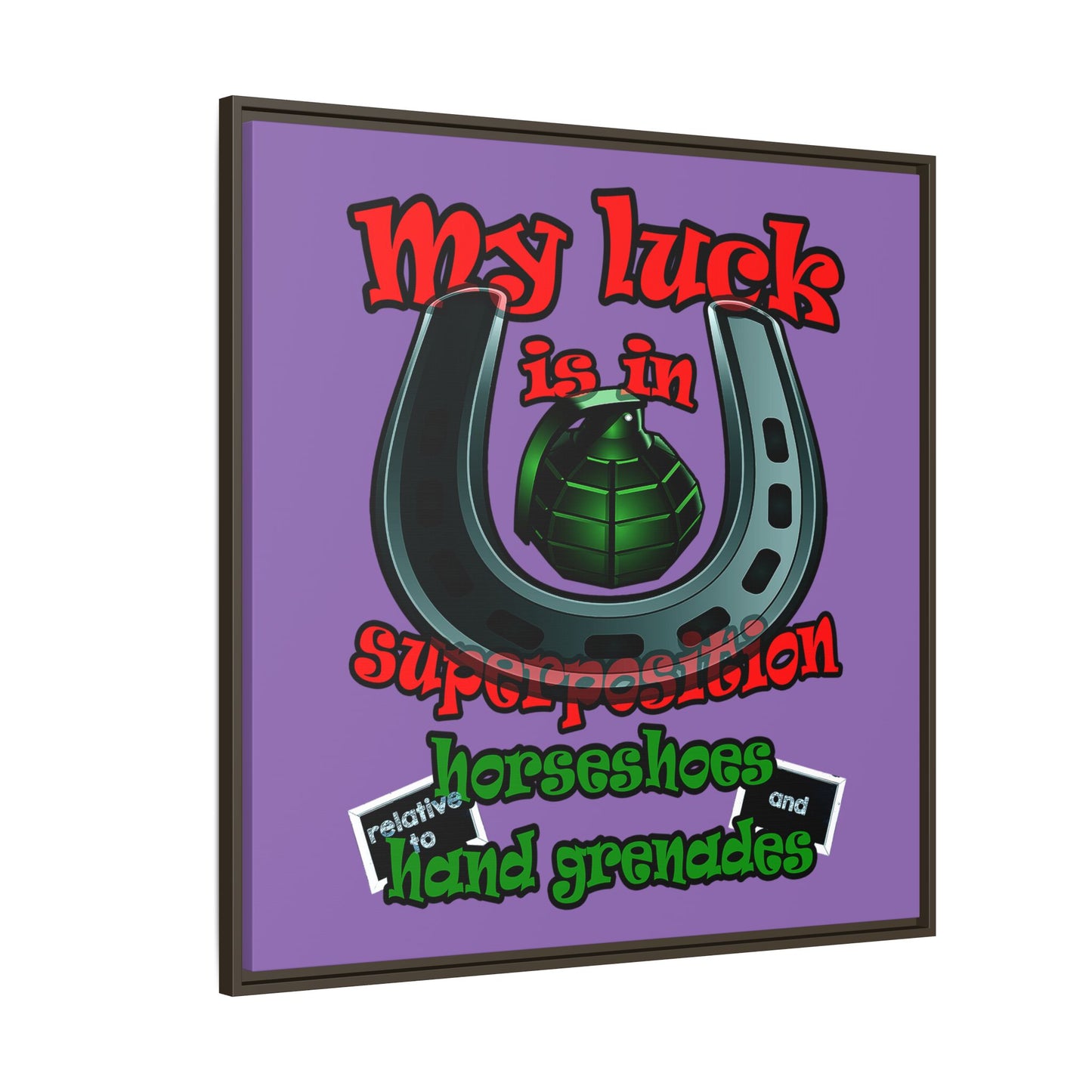 my luck - framed canvas art (light purple)
