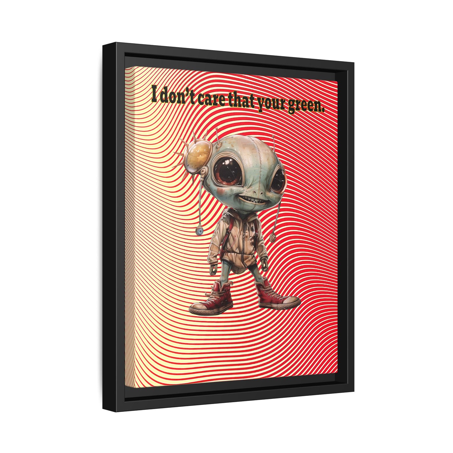 I don't care that your green - framed canvas art (yellow-orange wave)