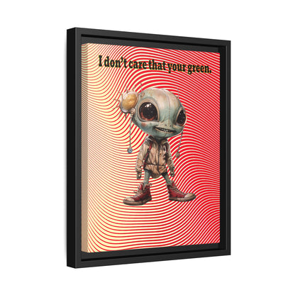 I don't care that your green - framed canvas art (yellow-orange wave)