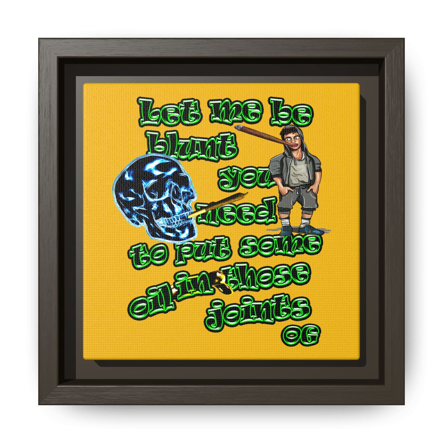 og - framed canvas art (yellow)