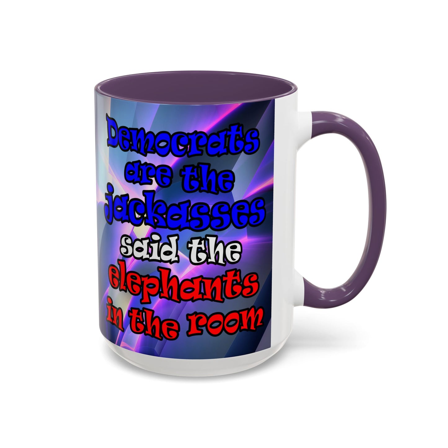donkeys and elephants - Accent Mug (grey-pink wave)