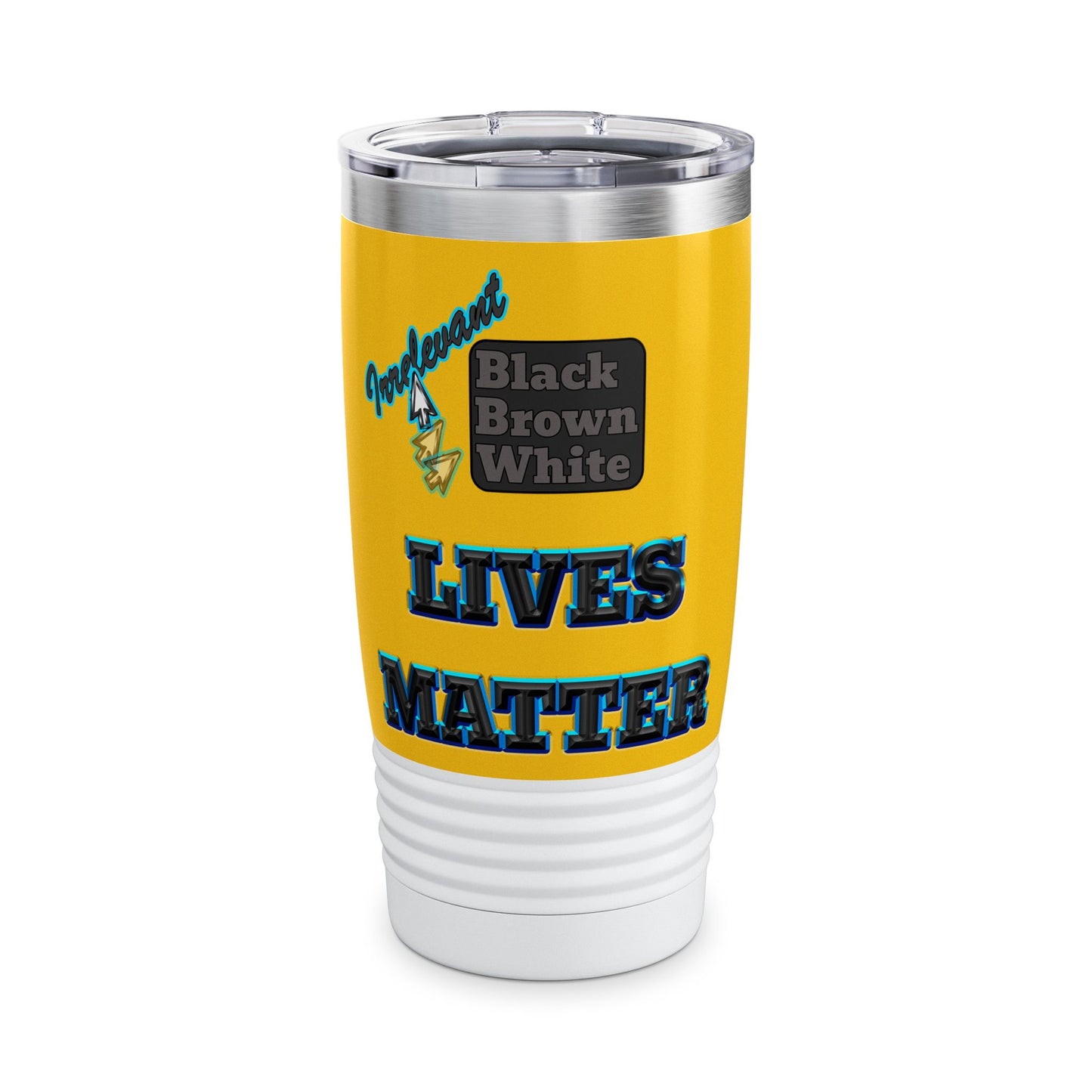 irrelevant - Ringneck Tumbler, 20oz (yellow)