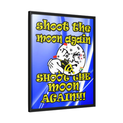 shoot the moon again - framed canvas art (blue-white wave)