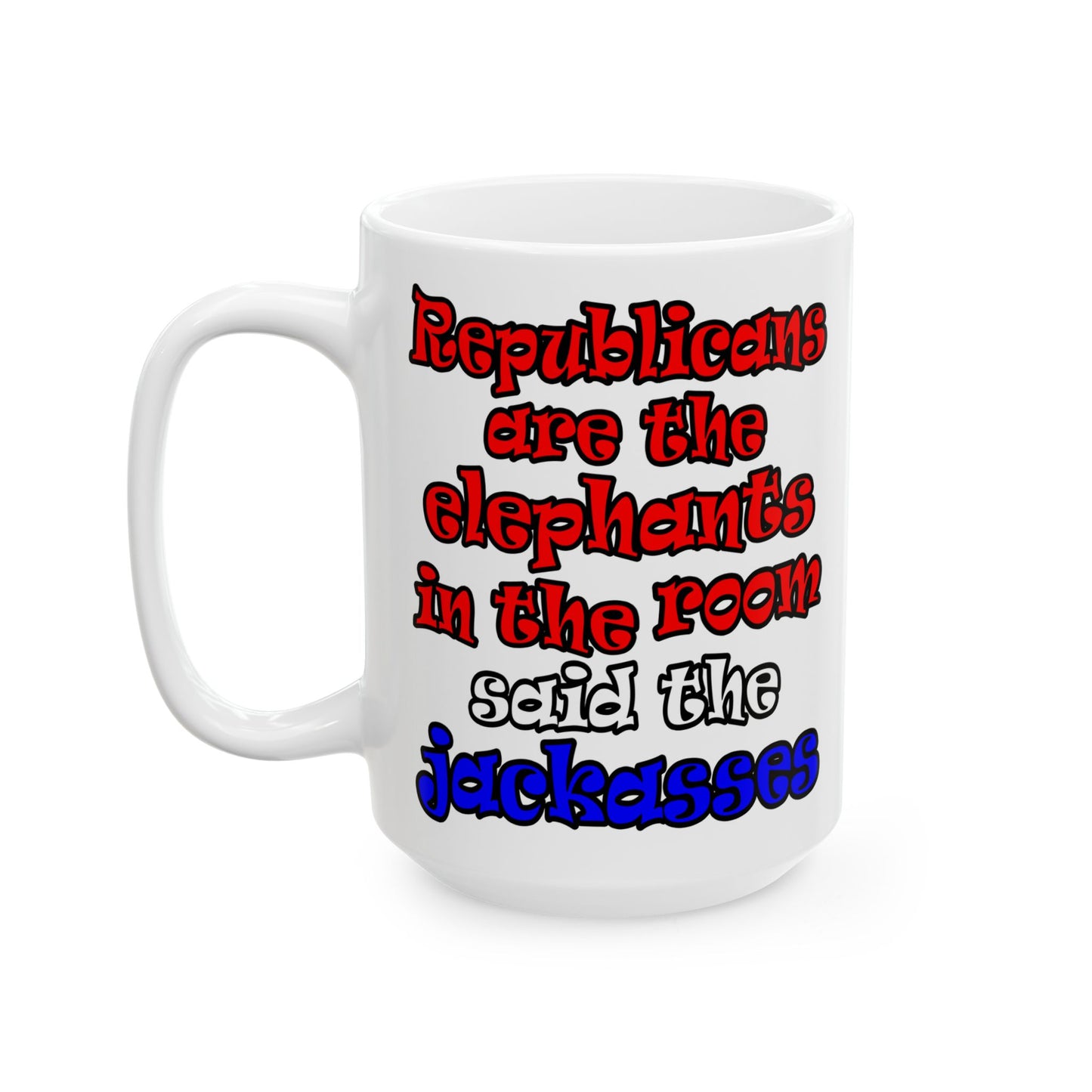 donkeys and elephants - White Mug (white)