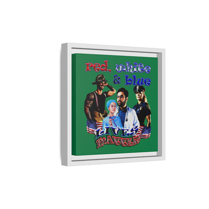 rw&b lives matter - framed canvas art (dark green)