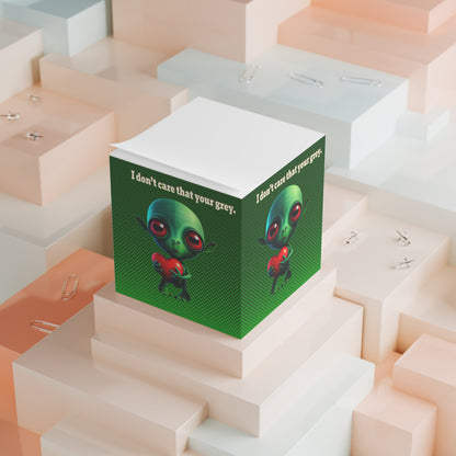 I don't care that your grey - note cube (logo green)