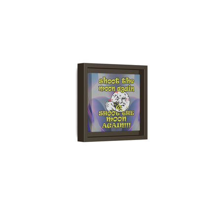 shoot the moon again - framed canvas art (grey-pink wave)