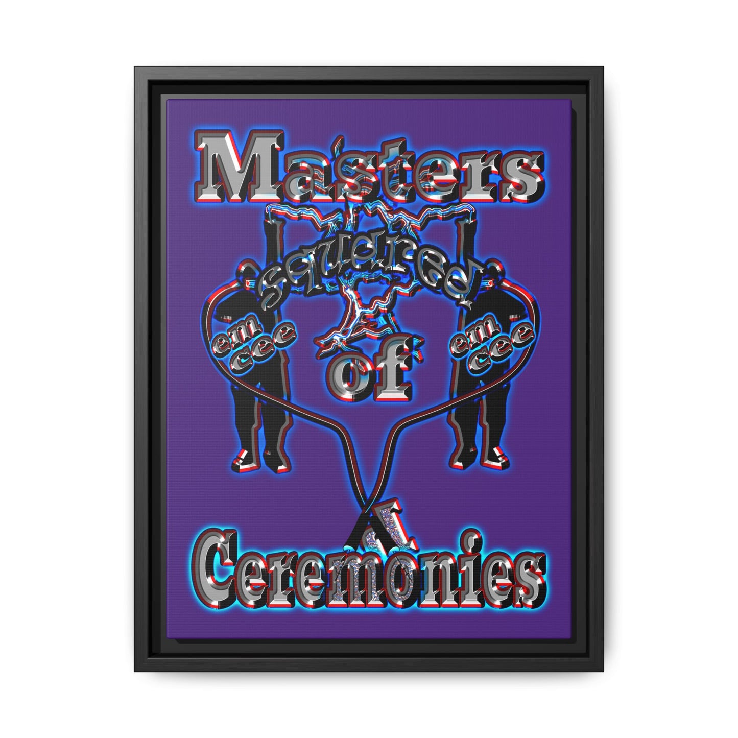 em cee squared - framed canvas art (purple)