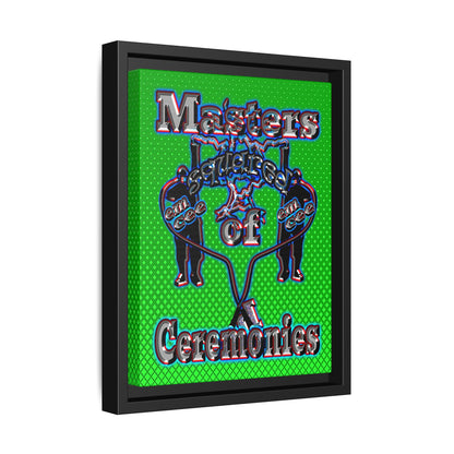 em cee squared - framed canvas art (logo green)