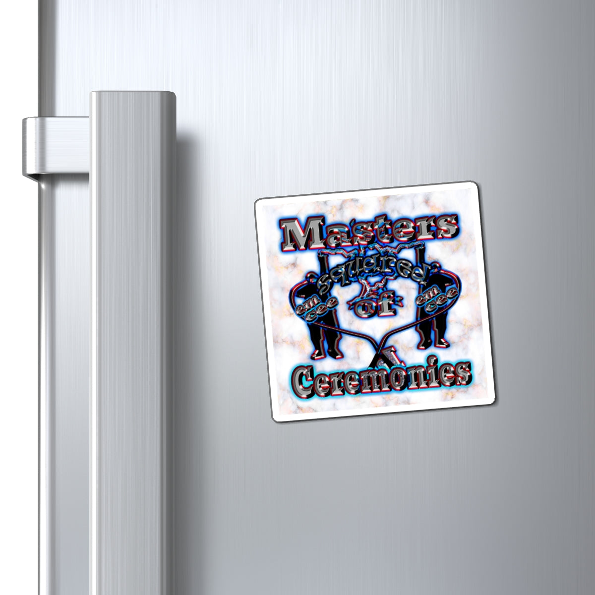 em cee squared - Magnets - (white marble)