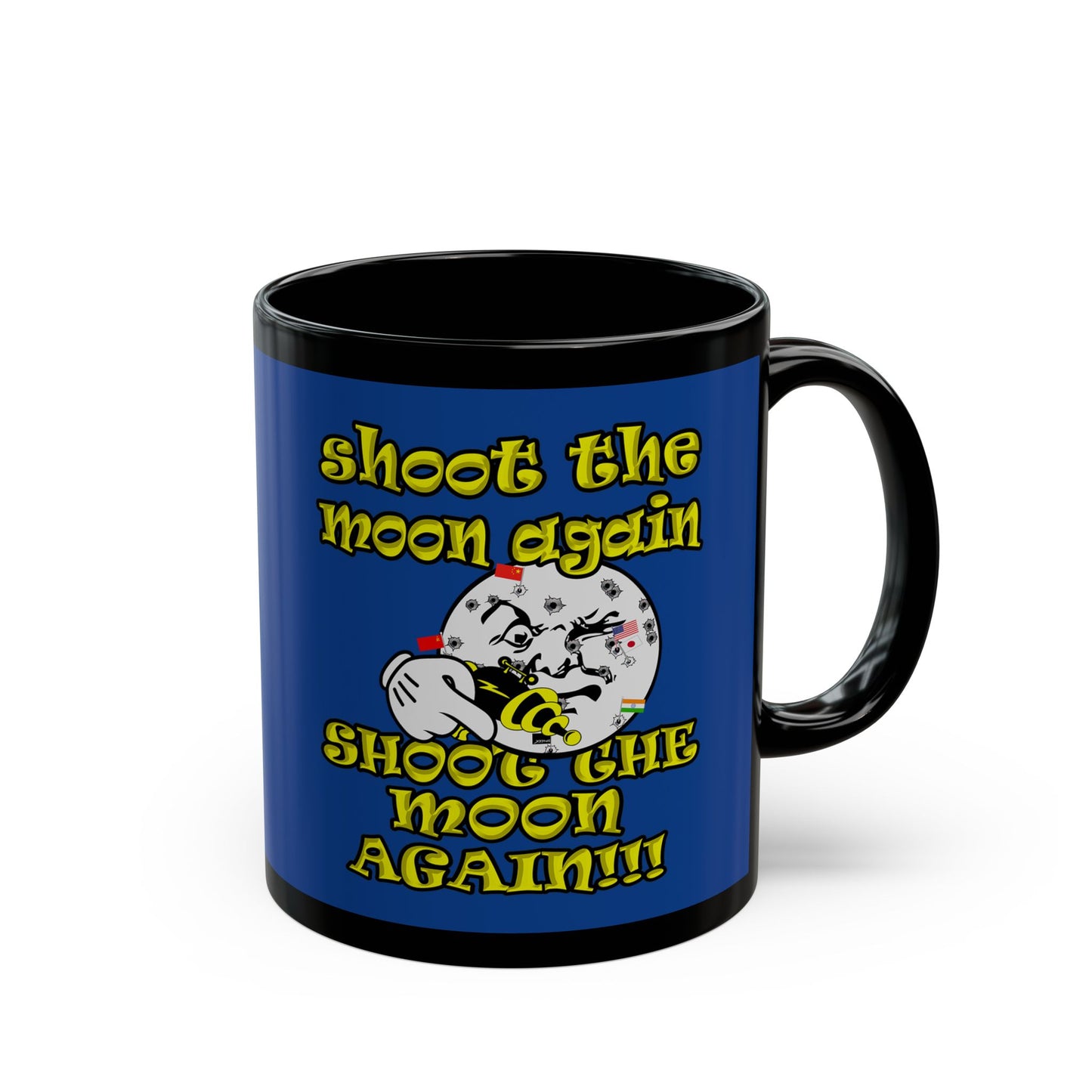 shoot the moon again - Black Mug (dark blue)