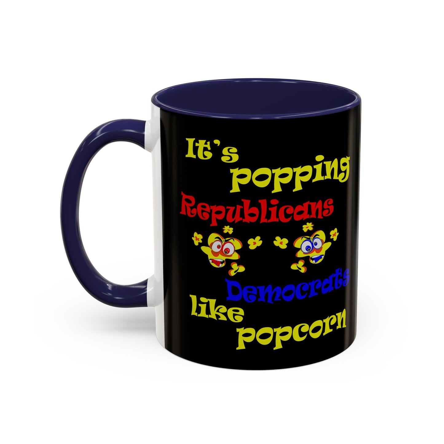 popping like popcorn - Accent Mug (black)