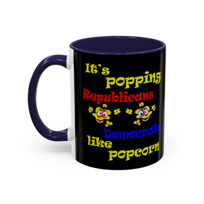 popping like popcorn - Accent Mug (black)