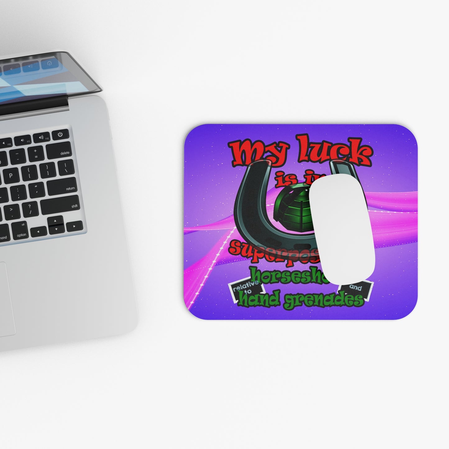 my luck - Mouse Pad (Rectangle) (purple-pink wave)
