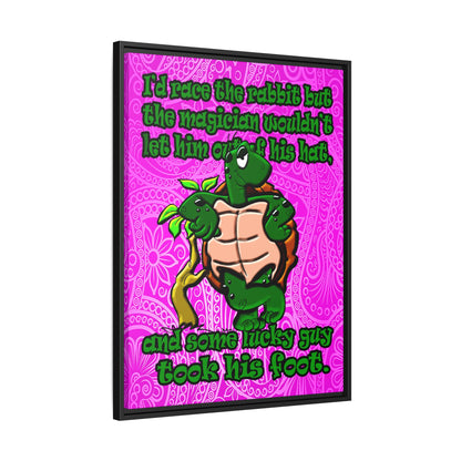 turtle race - framed canvas art (pink swirl)