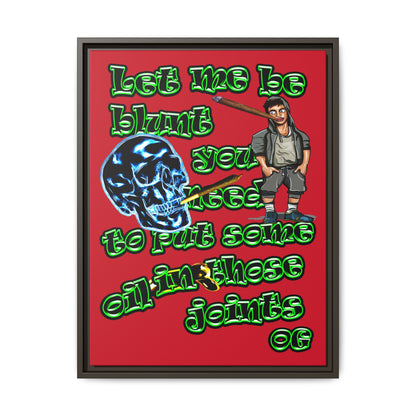 og - framed canvas art (dark red)