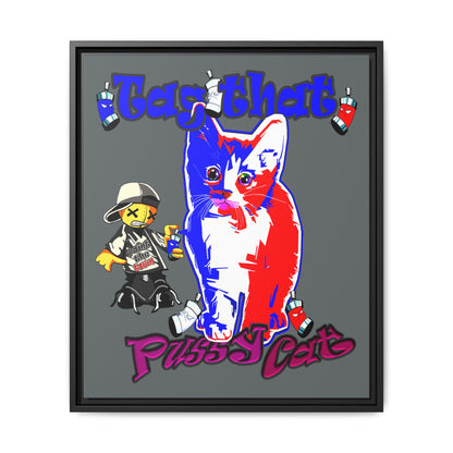 tag that - framed canvas art (dark grey)