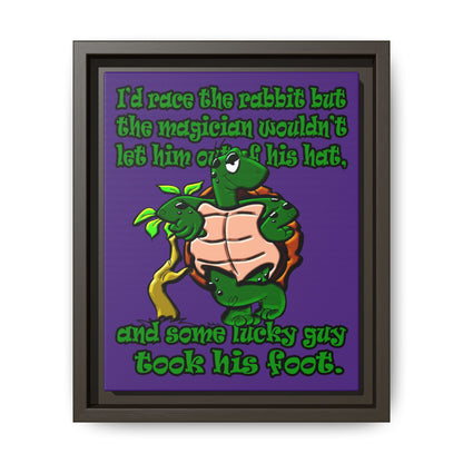 turtle race - framed canvas art (purple)