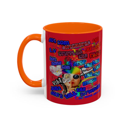 drop the beat - Accent Mug (dark red)