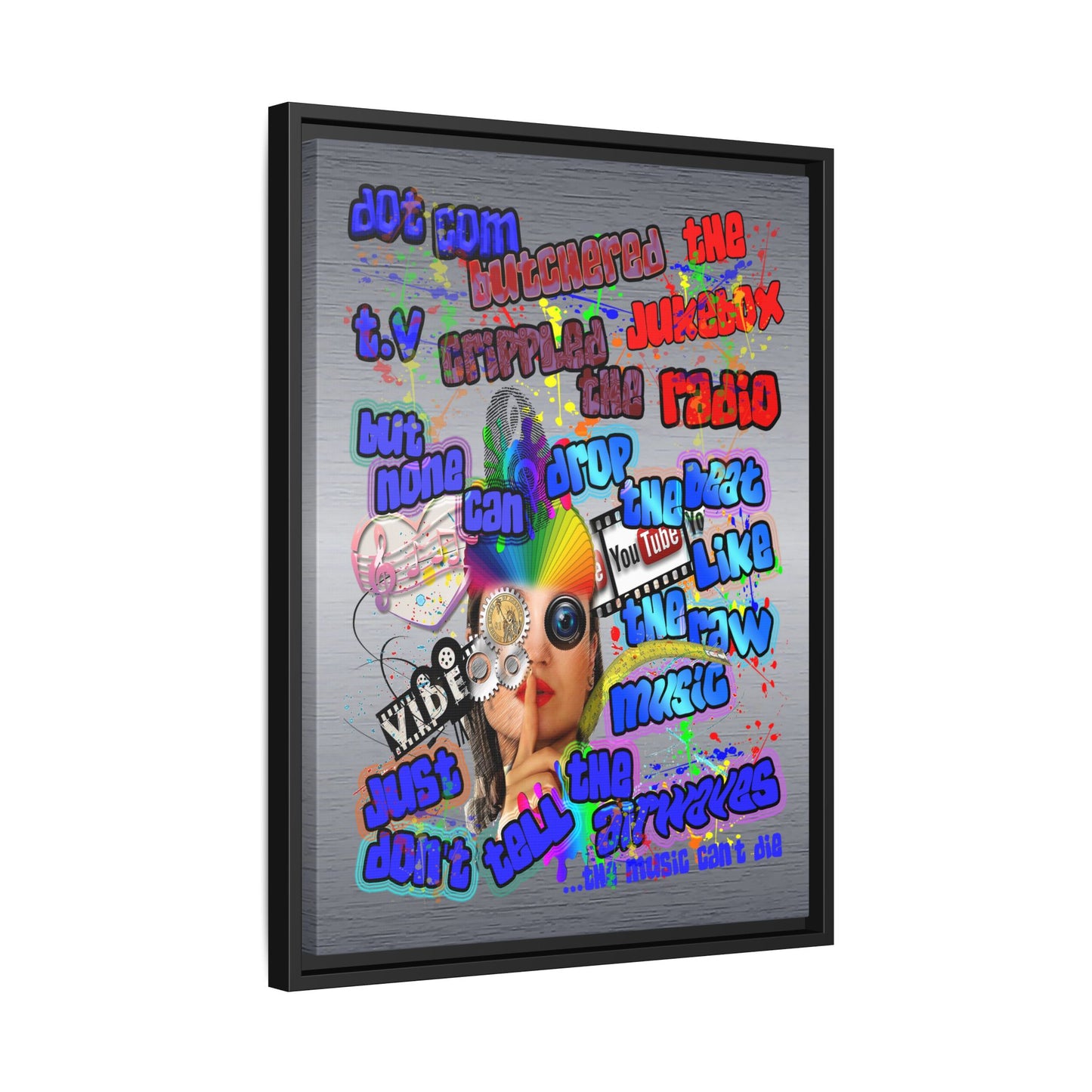 drop the beat - framed canvas art (brushed nickel)