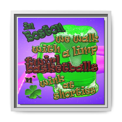 celtics logo - framed canvas art (purple-pink wave)