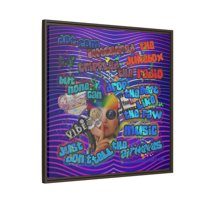 drop the beat - framed canvas art (purple wave)