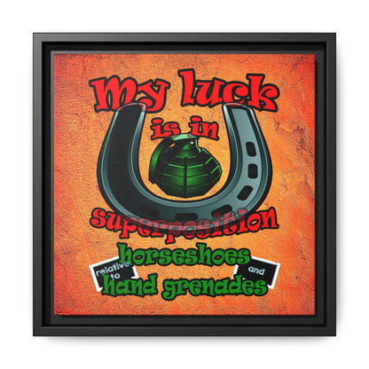 my luck - framed canvas art (burnt orange)