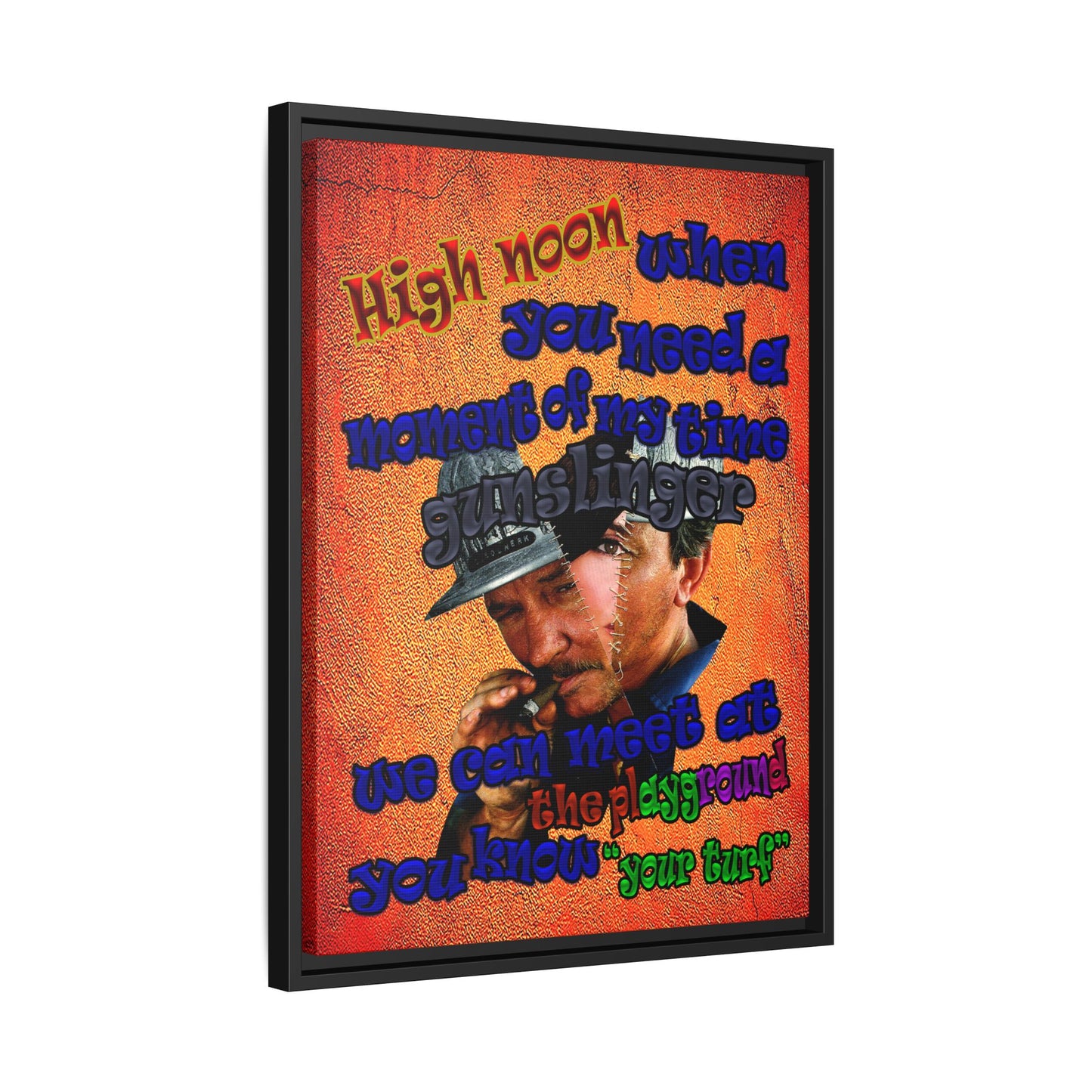 high noon - framed canvas art (burnt orange)