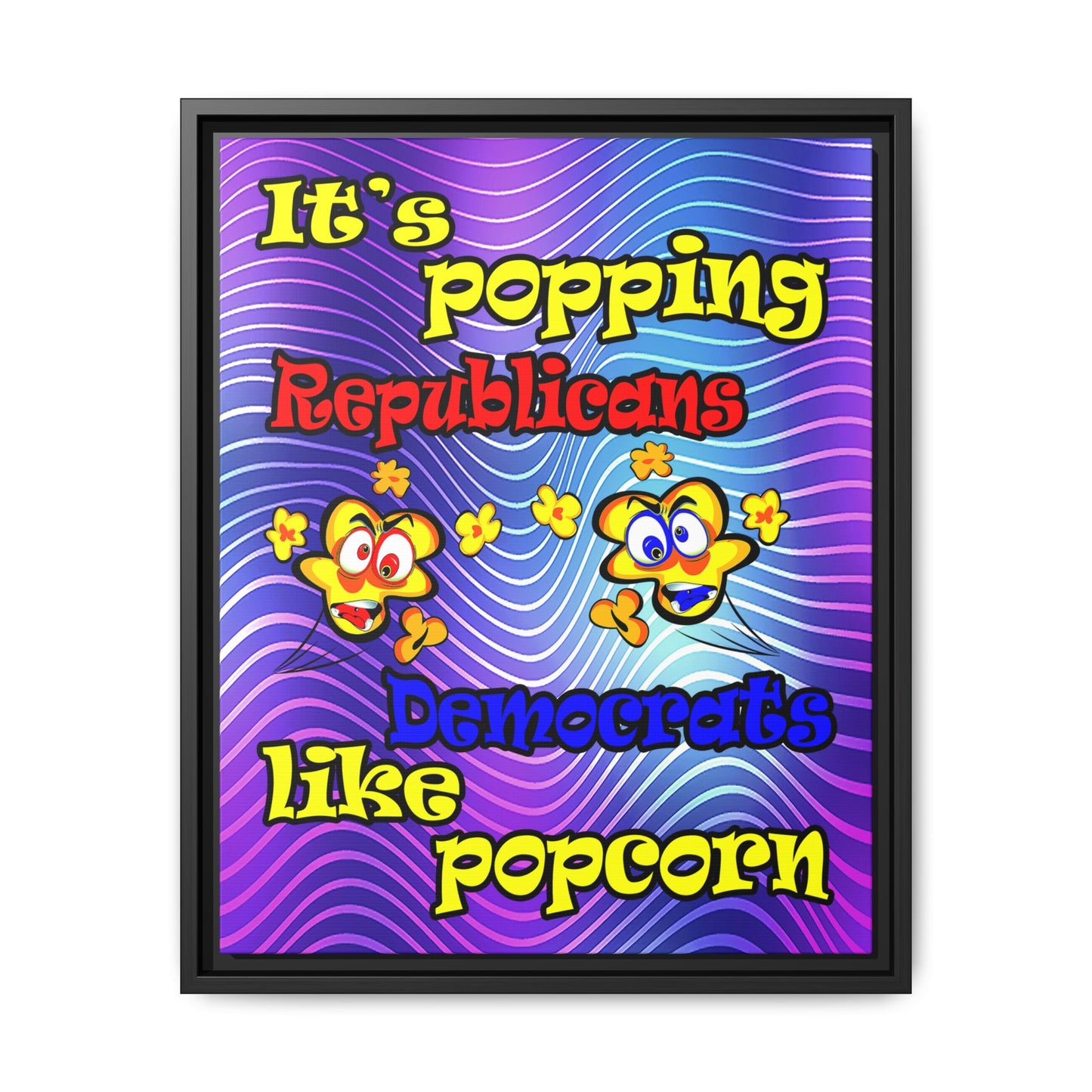 popping like popcorn - framed canvas art (purple wave)