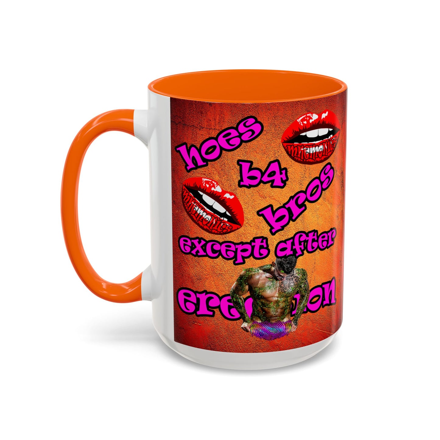 hoes b4 bros - Accent Mug (burnt orange)