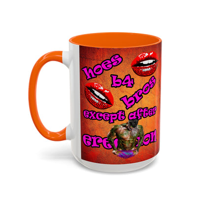 hoes b4 bros - Accent Mug (burnt orange)